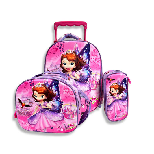 G594 Sofia the First 3 Piece Trolley Backpack Set