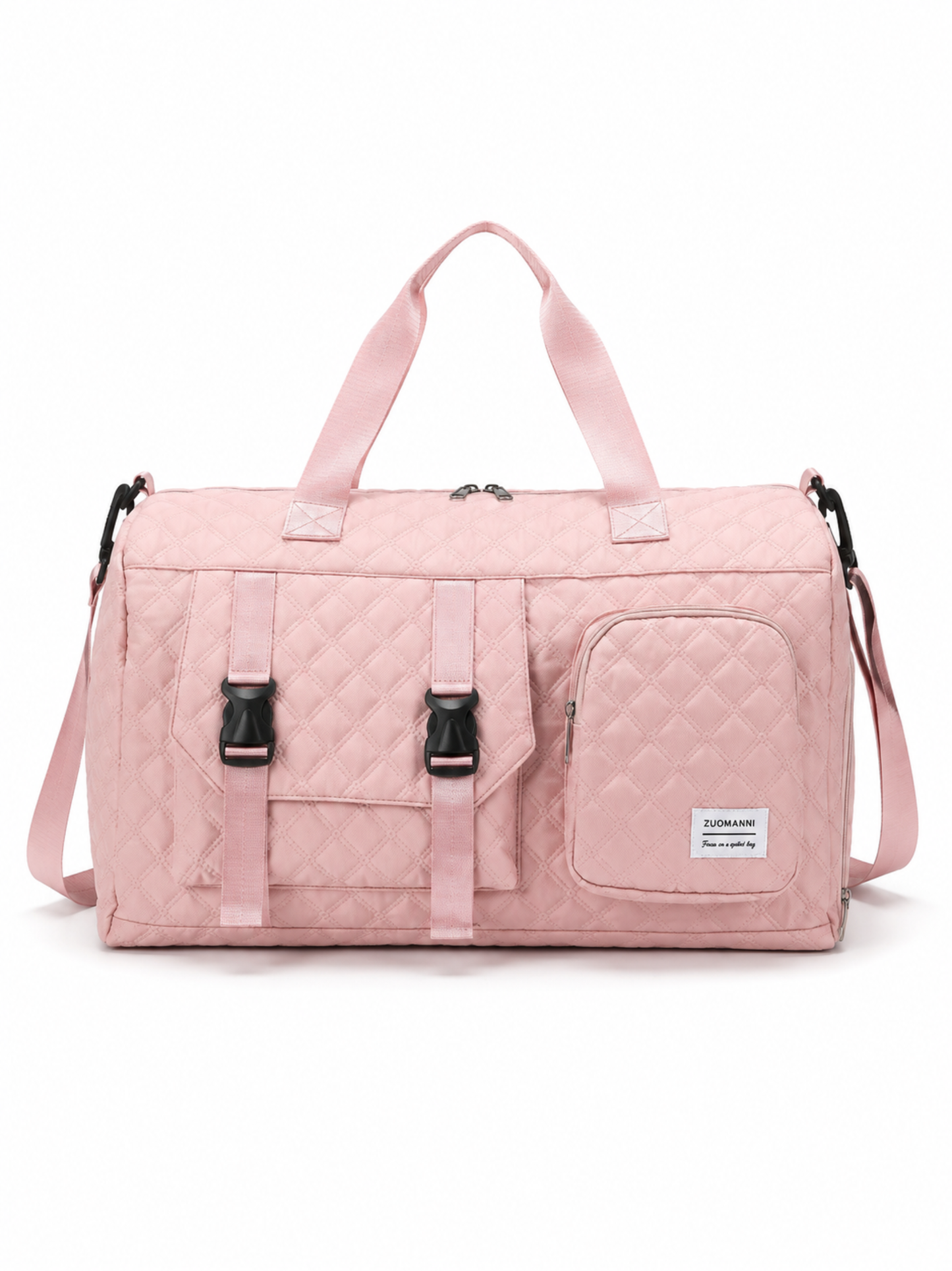 Quilted Multi-Pocket Travel Duffel Bag
