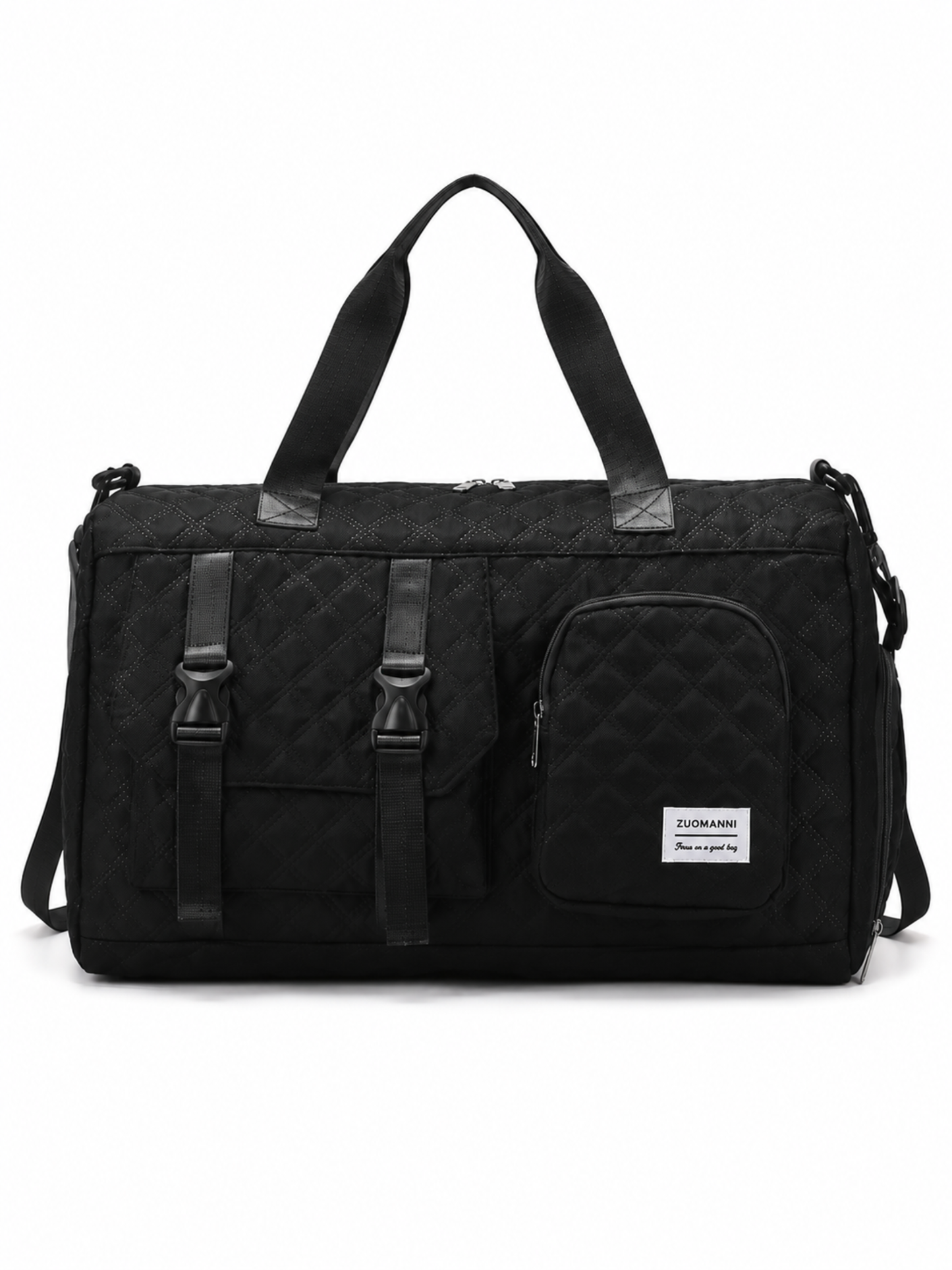 Quilted Multi-Pocket Travel Duffel Bag