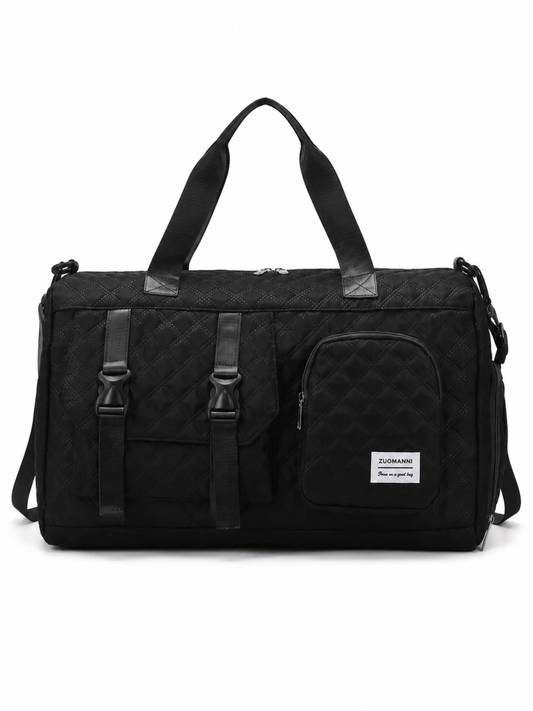 Quilted Multi-Pocket Travel Duffel Bag
