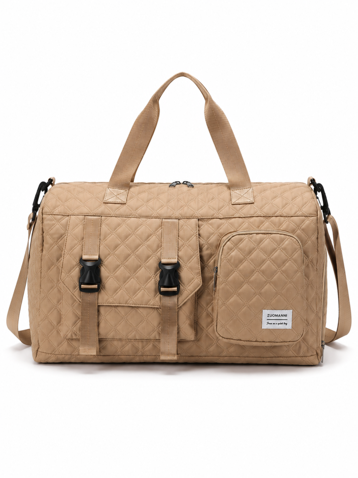 Quilted Multi-Pocket Travel Duffel Bag
