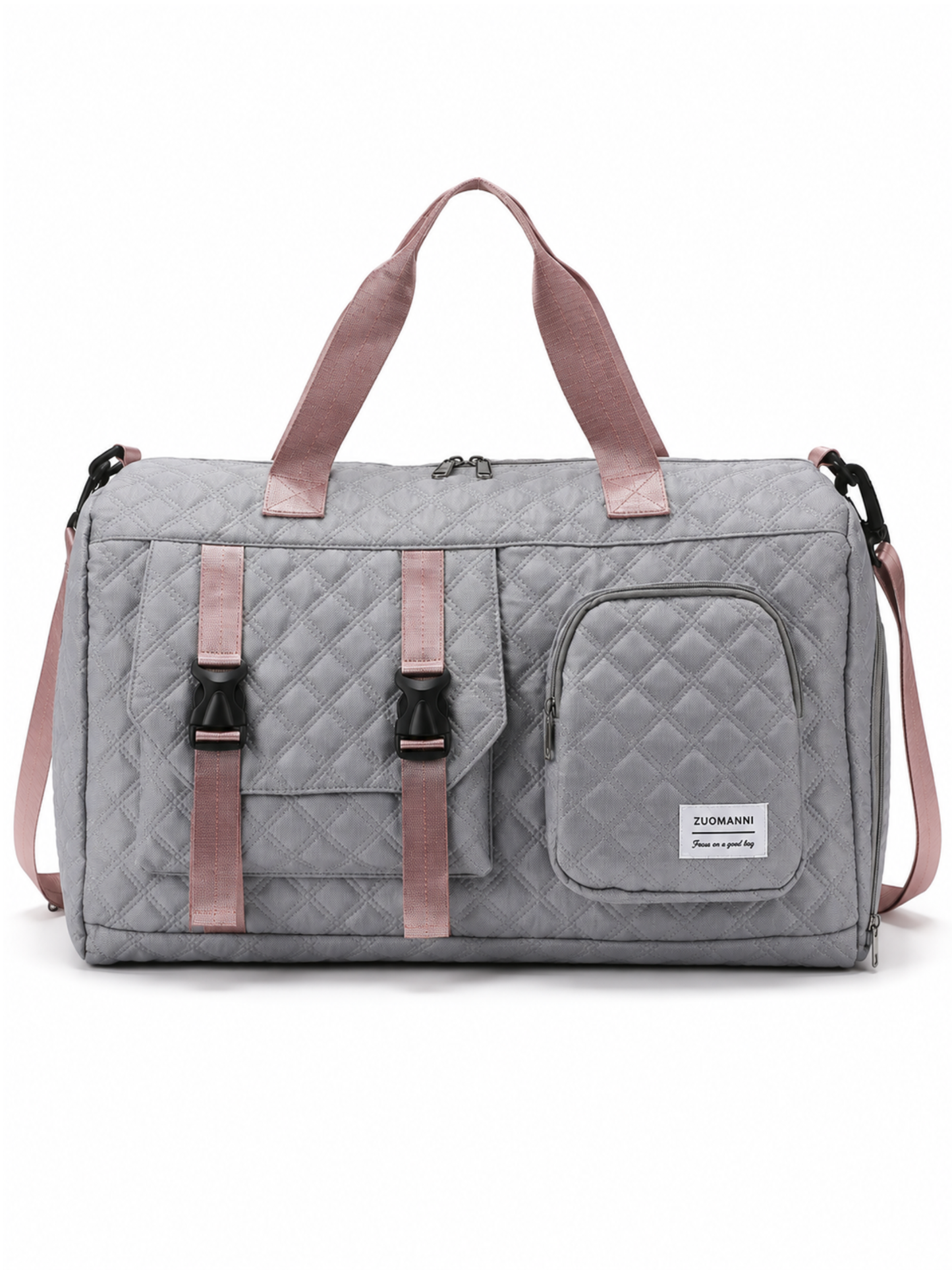 Quilted Multi-Pocket Travel Duffel Bag
