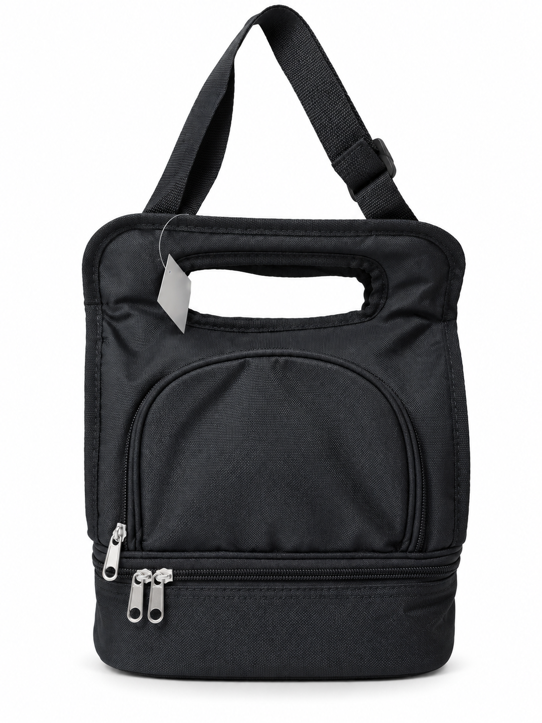 Insulated Lunch Bag with Adjustable Shoulder Strap and Zippered Compartments