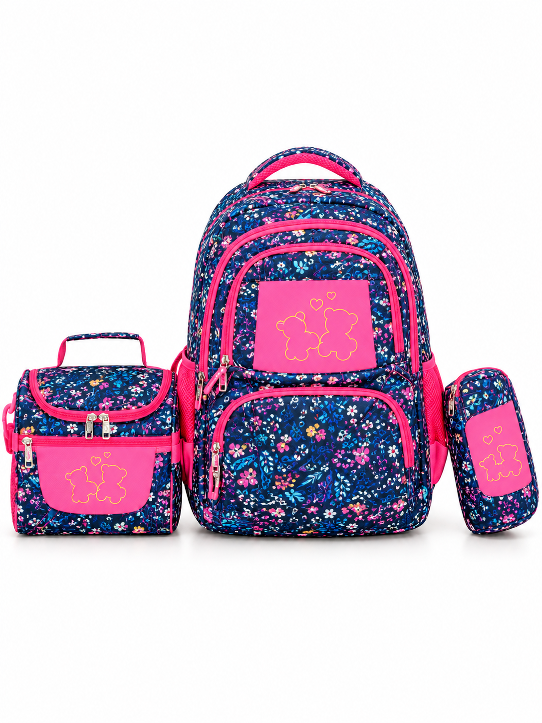 3-Piece School Backpack Set with Lunch Bag & Pencil Case