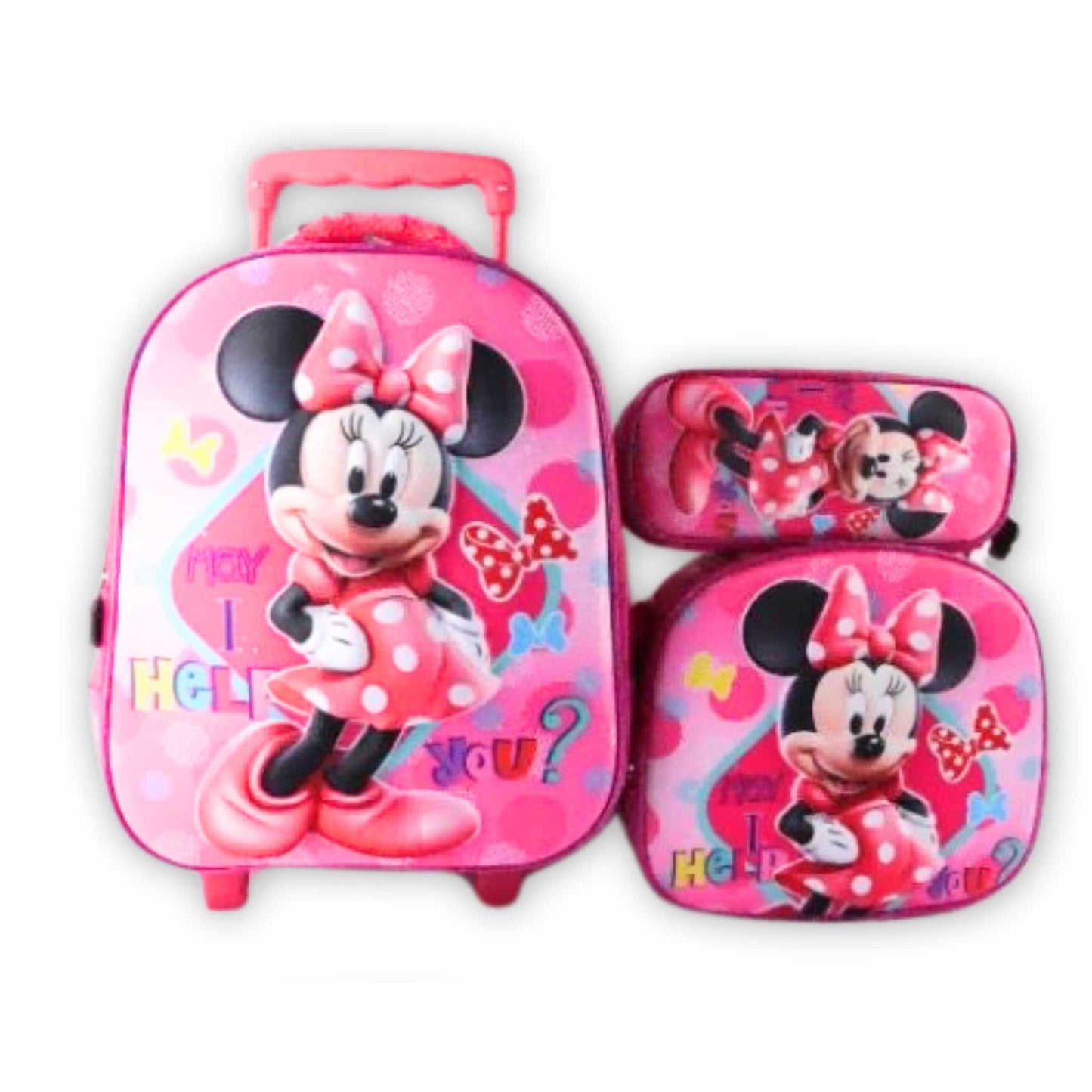 G594 Minnie Mouse 3 Piece Trolley Backpack Set