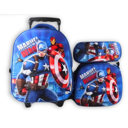 G595 Captain America Trolley Backpack Set