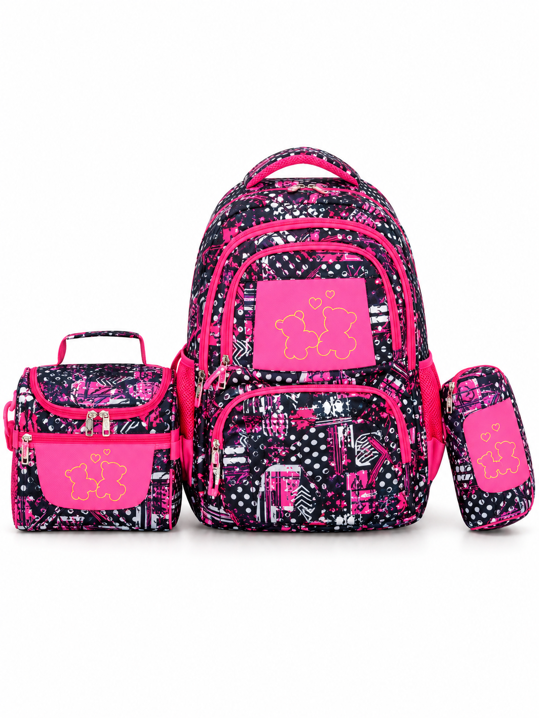 3-Piece School Backpack Set with Lunch Bag & Pencil Case