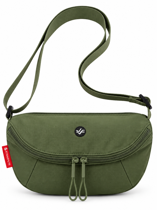 Adjustable Crossbody Sling Bag with Double Zipper