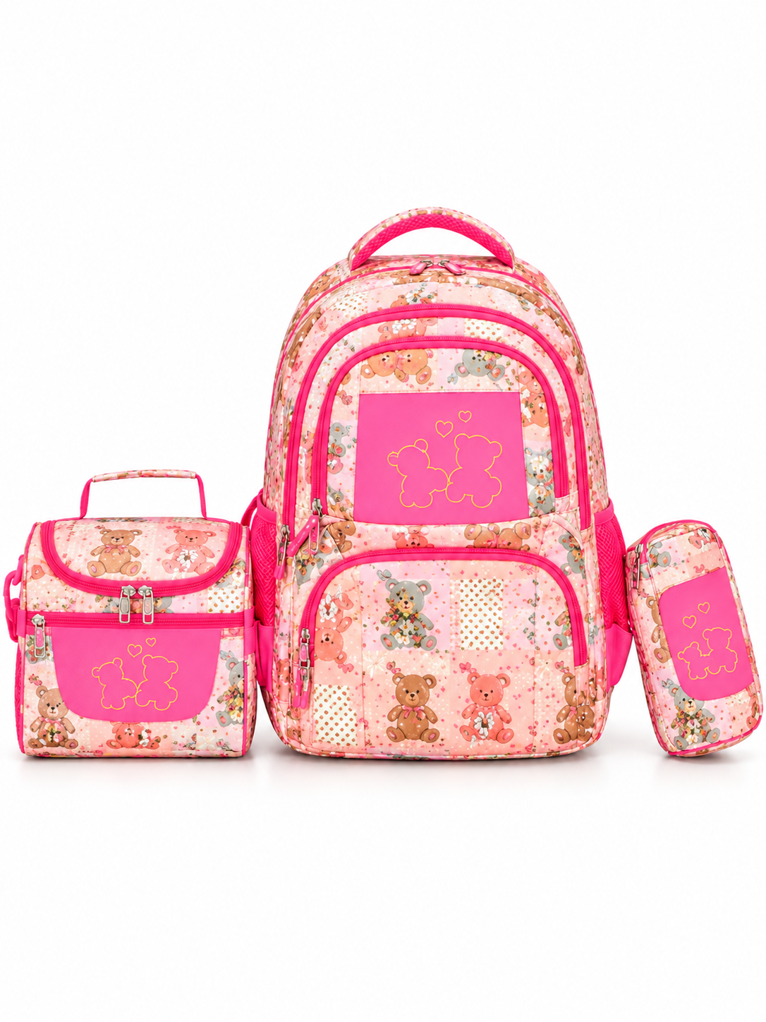 3-Piece School Backpack Set with Lunch Bag & Pencil Case