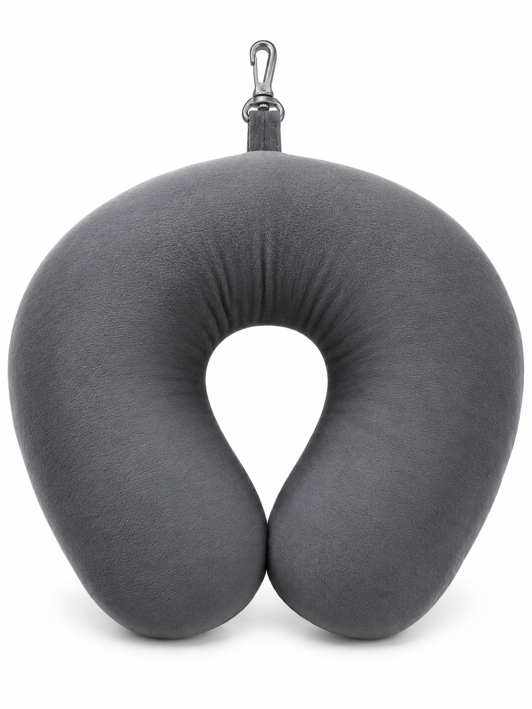 Plush U-Shaped Travel Neck Pillow with Clip
