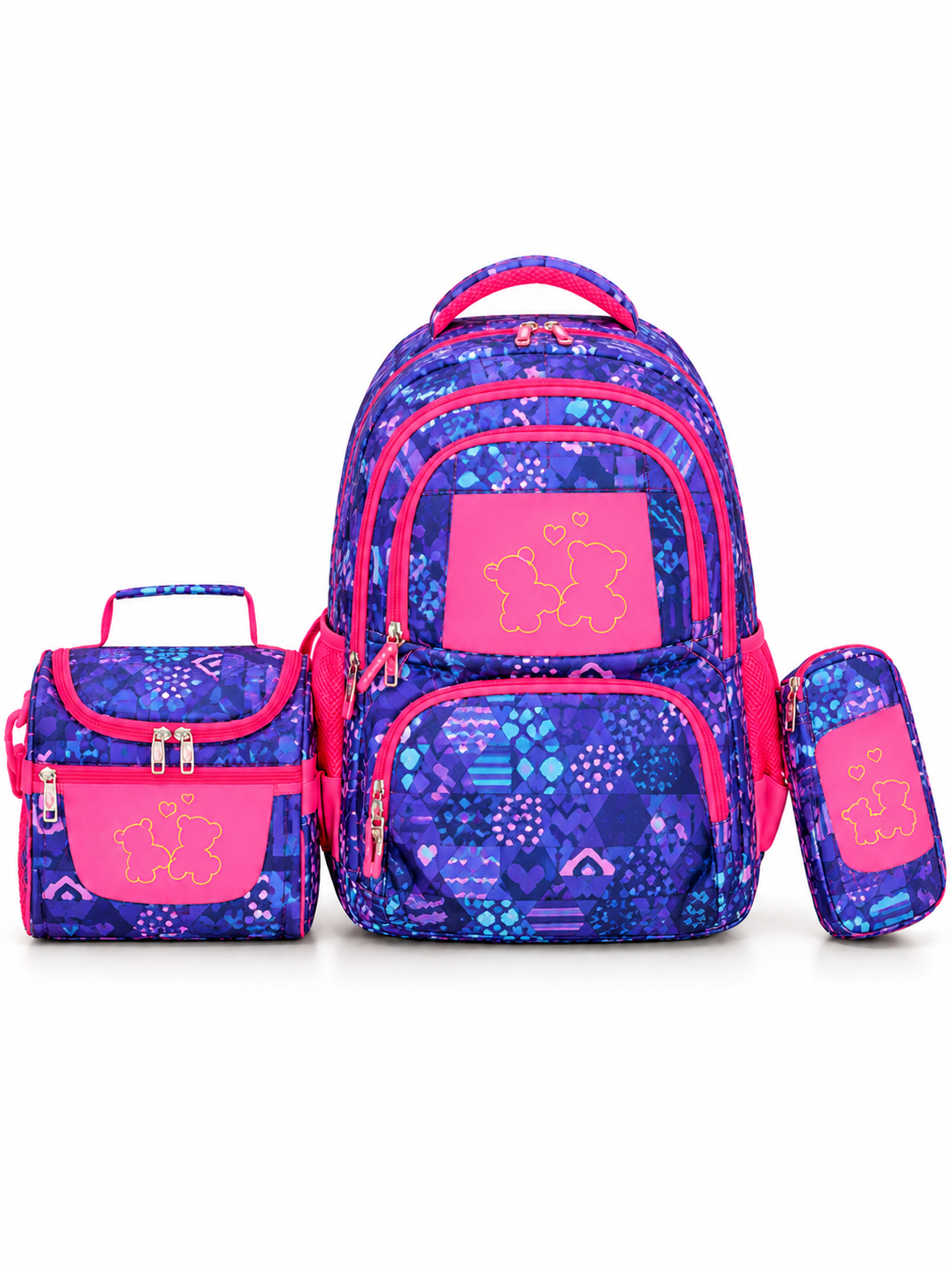 3-Piece School Backpack Set with Lunch Bag & Pencil Case