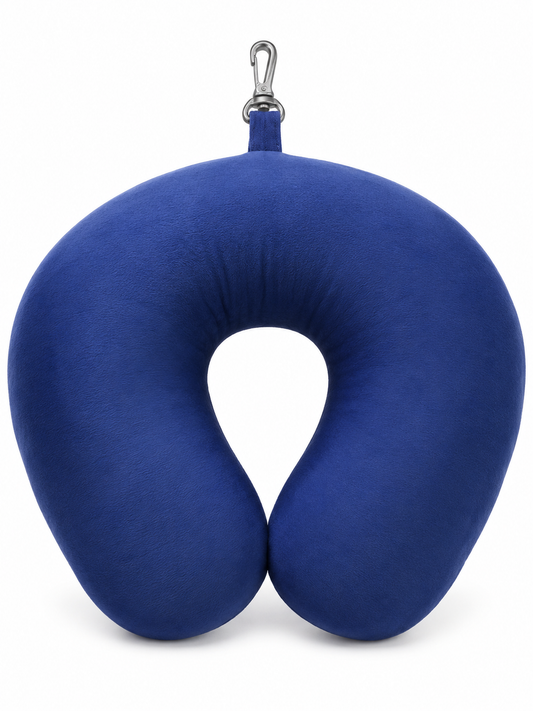 Plush U-Shaped Travel Neck Pillow with Clip