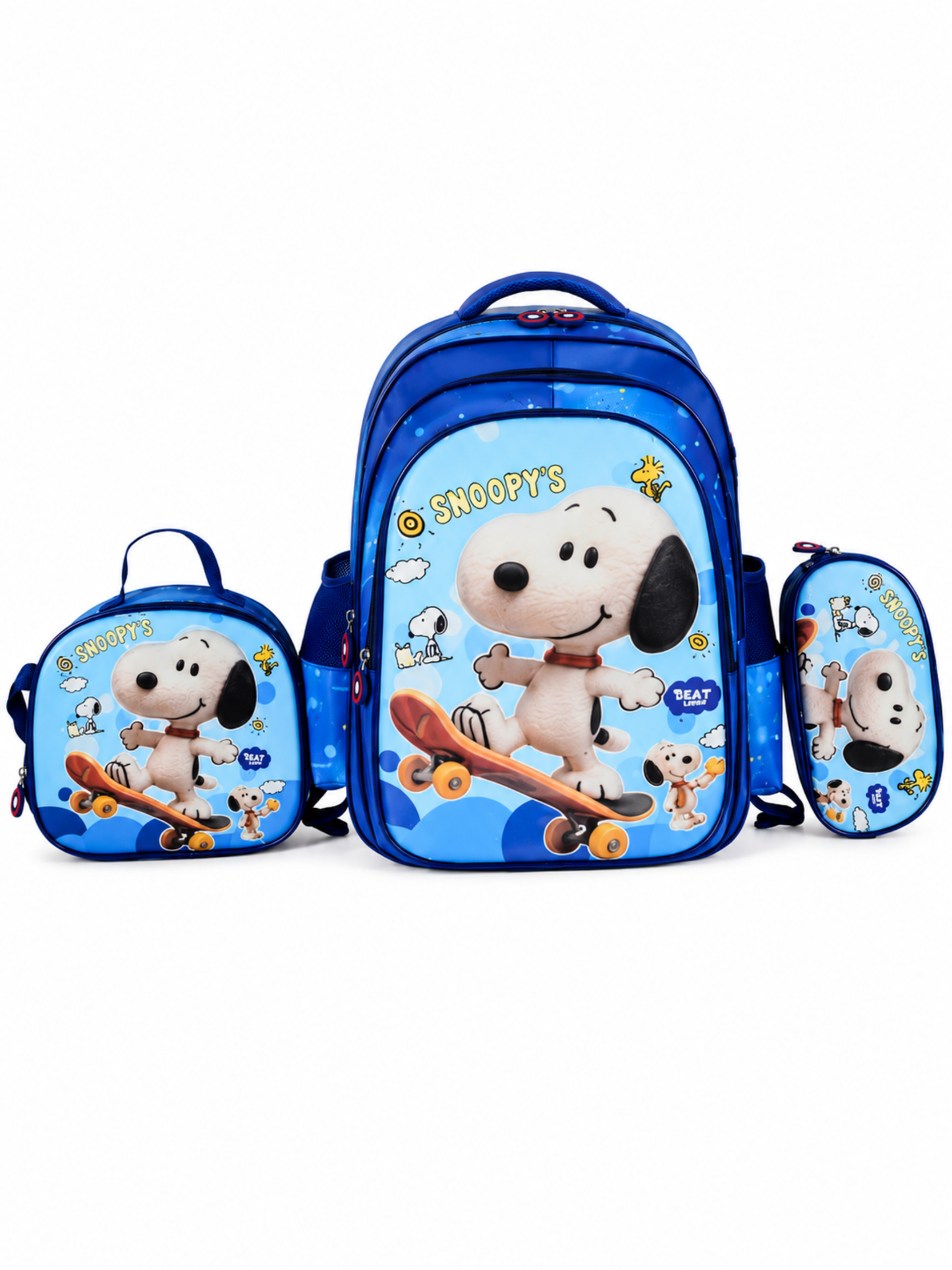 Boys Snoopy 3-Piece School Backpack Set- Backpack Lunch bag and Pencil case