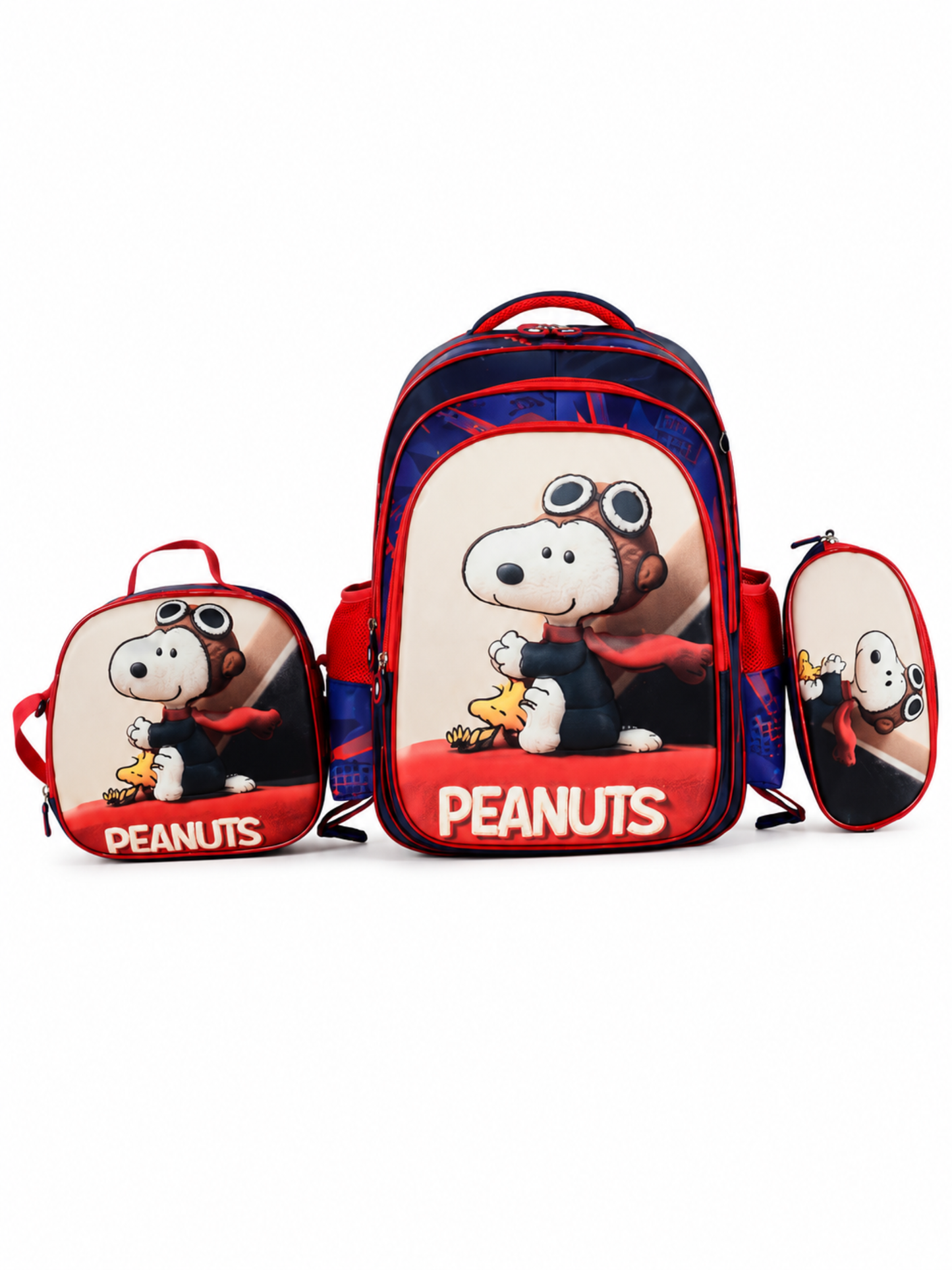 Boys Snoopy 3-Piece School Backpack Set- Backpack Lunch bag and Pencil case
