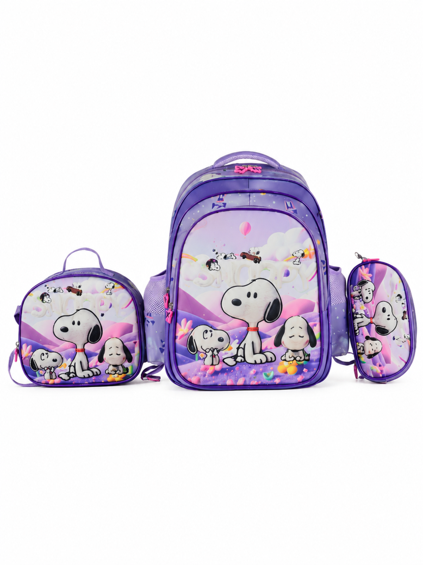 Girls - Snoopy Kids 3-Piece Backpack Set - Lunch bags & Pencil Case