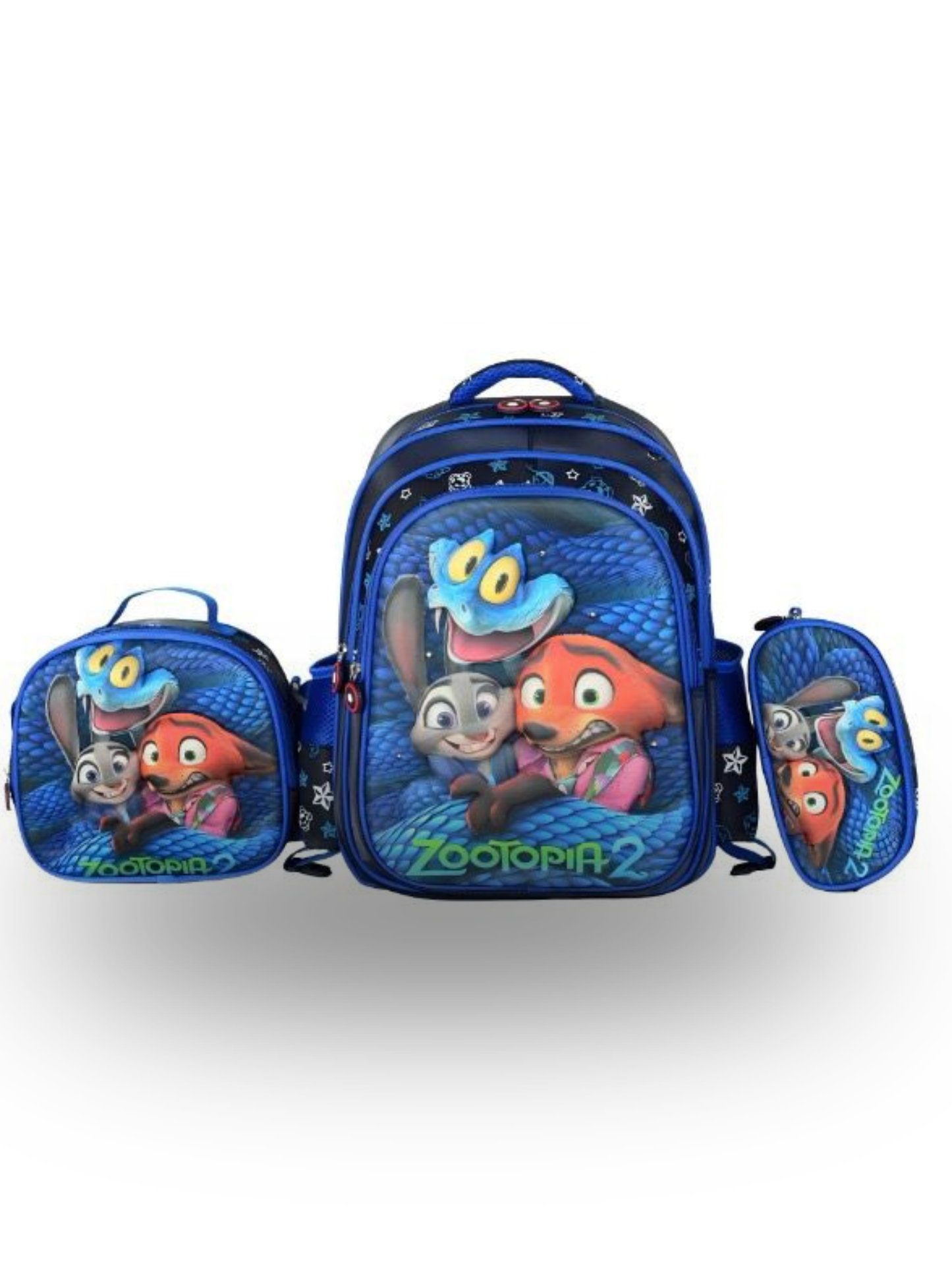 Boys - Kids 3-Piece LED  School Backpack Set - Fox & Bunny Design