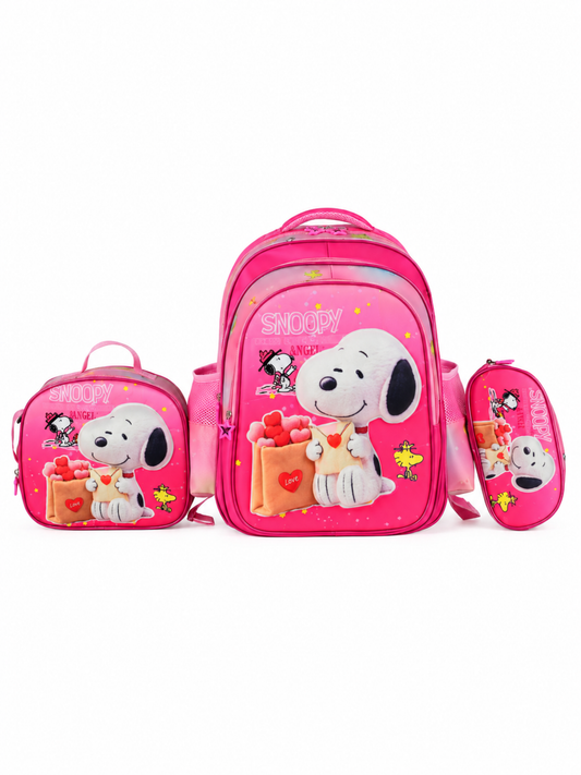 Girls - Snoopy Kids 3-Piece Backpack Set - Lunch bags & Pencil Case