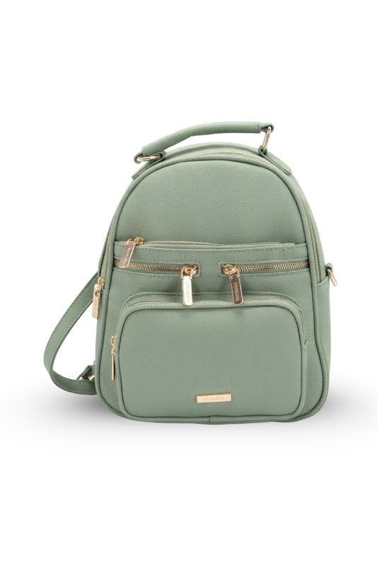 Multi-Zip Mini Backpack with Crossbody Strap
