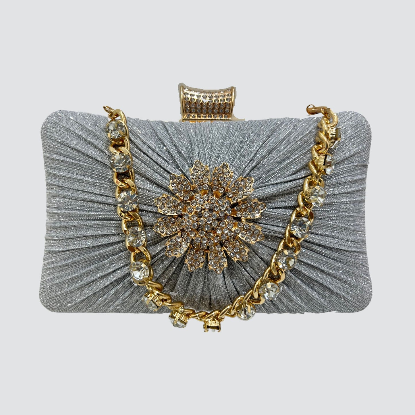 A1443 Flower Glitter Clutch