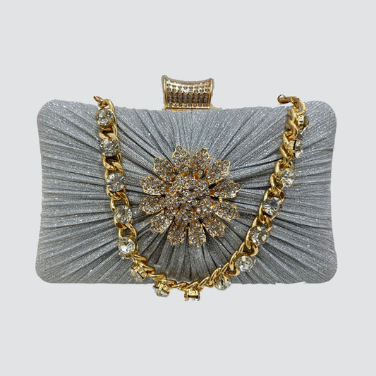 A1443 Flower Glitter Clutch