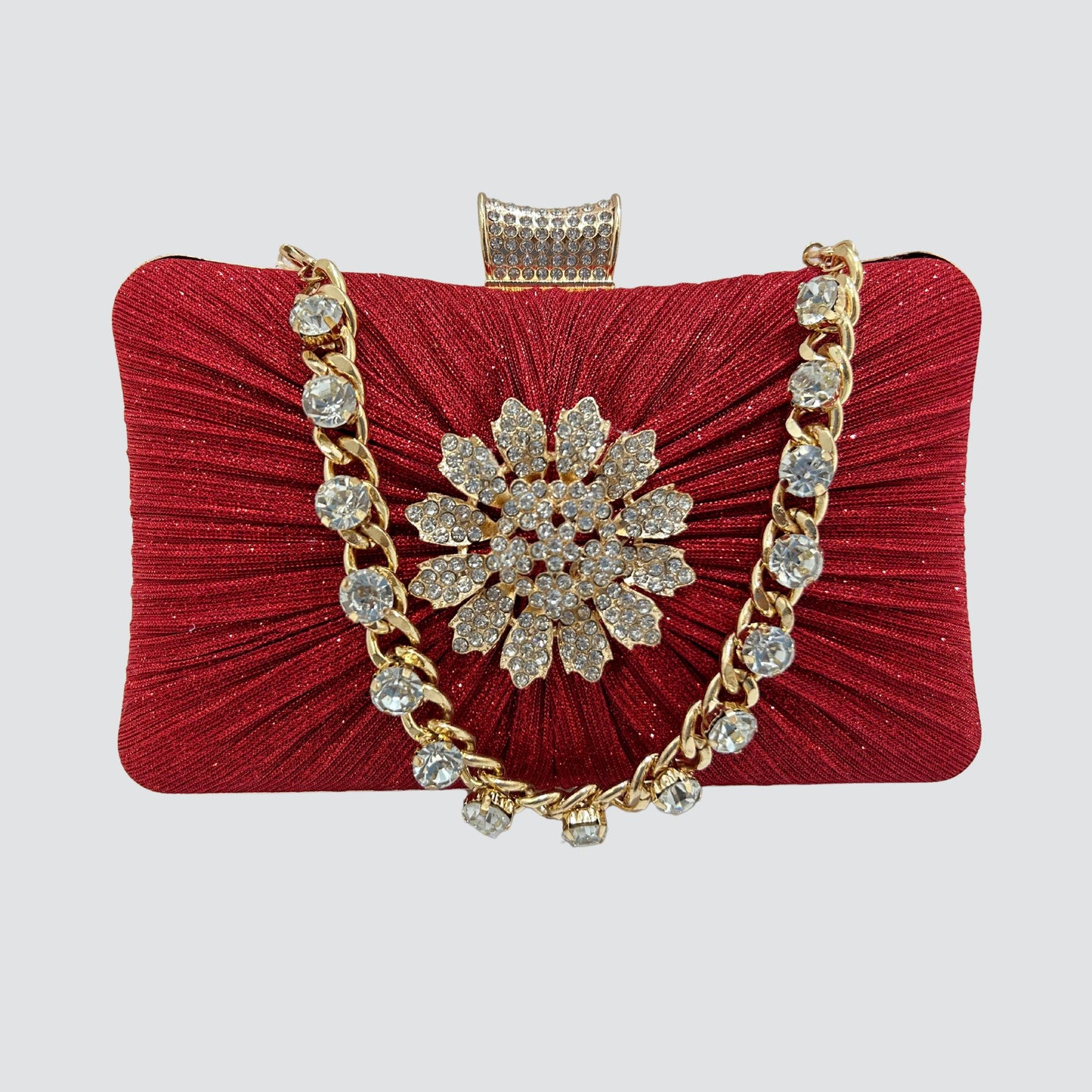 A1443 Flower Glitter Clutch