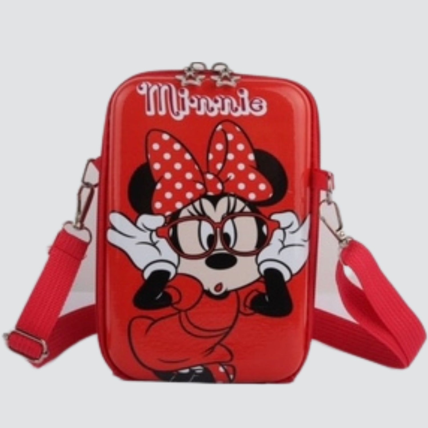 Red Rectangular Minnie Mouse Crossbody Bag