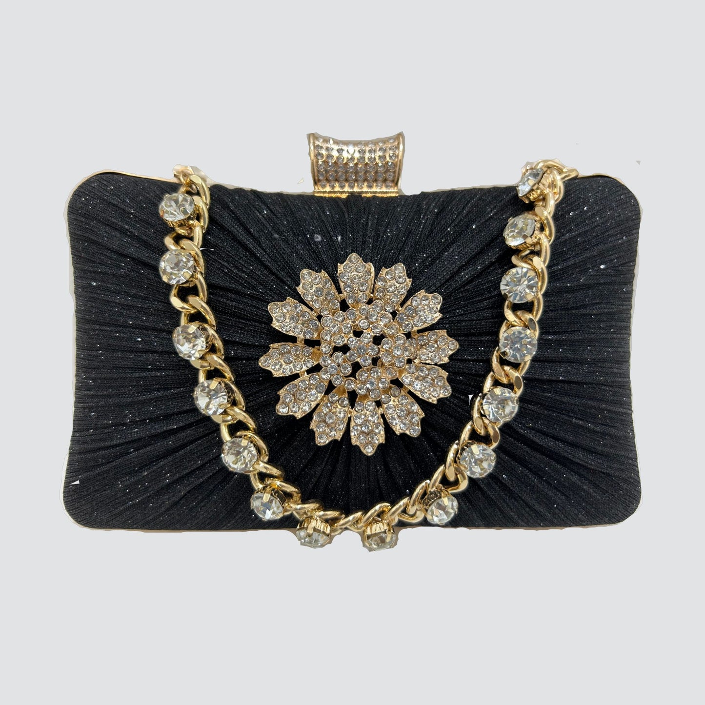 A1443 Flower Glitter Clutch