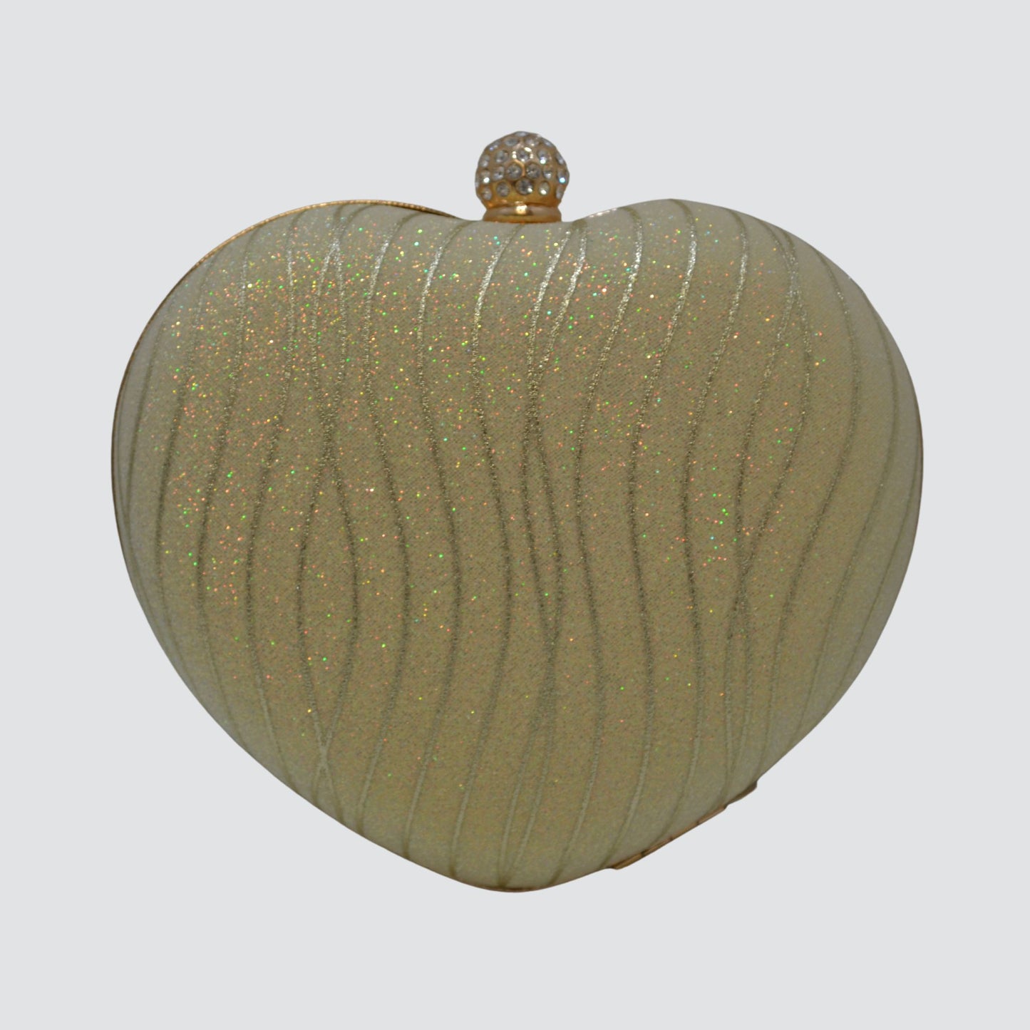 A1401 Heart Shaped Glitter Clutch