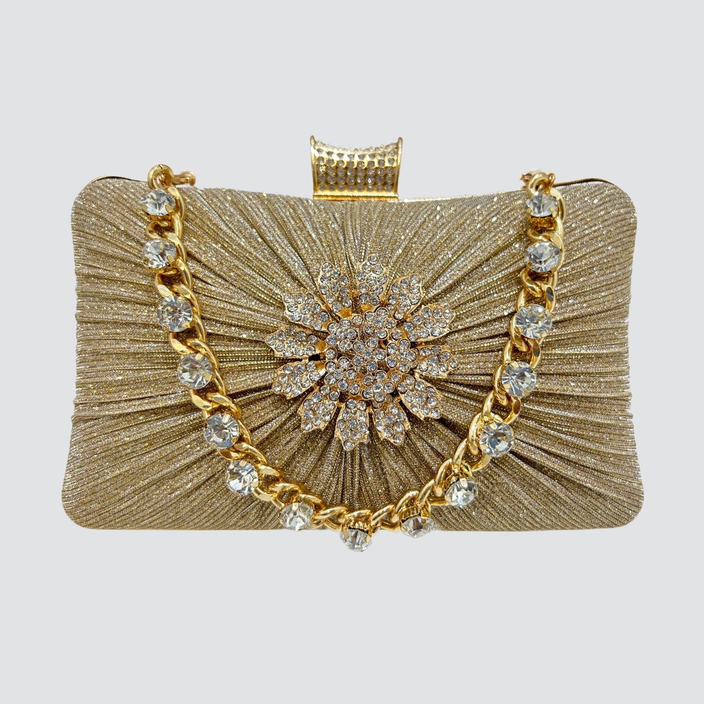 A1443 Flower Glitter Clutch