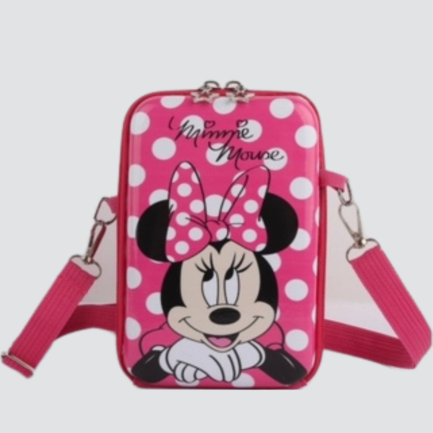 Fuchsia Pink Rectangular Minnie Mouse Crossbody Bag