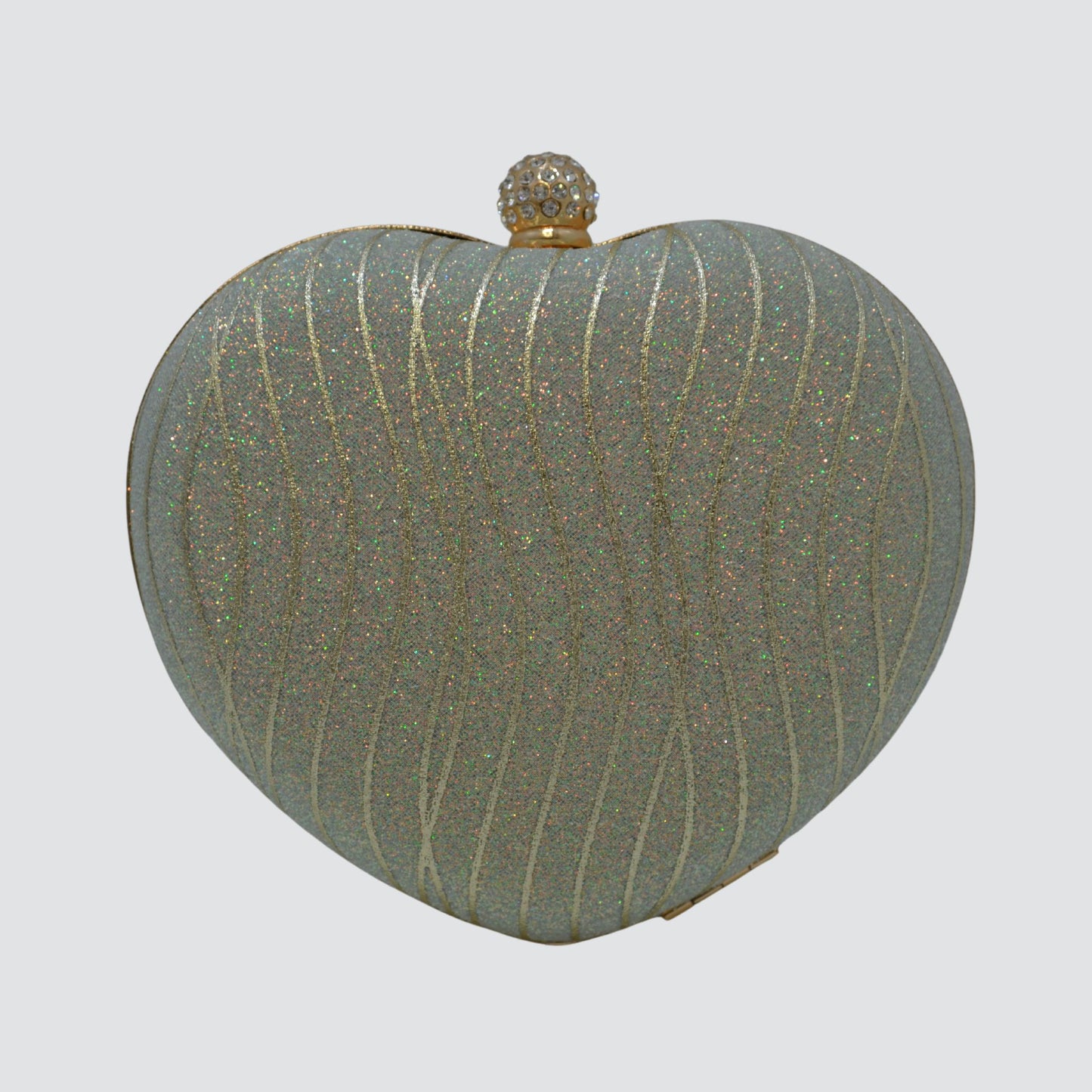 A1401 Heart Shaped Glitter Clutch