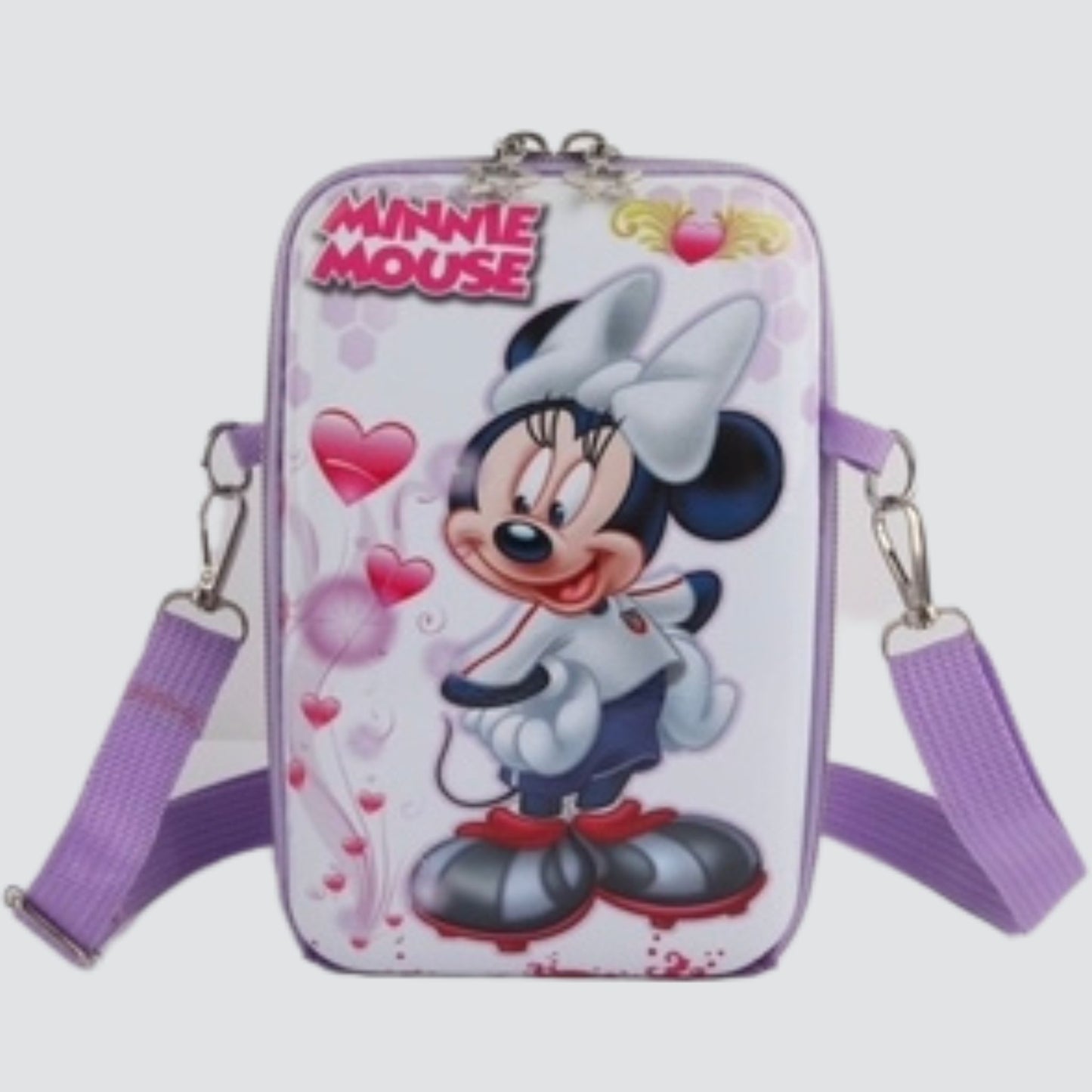 Purple Rectangular Minnie Mouse Crossbody Bag