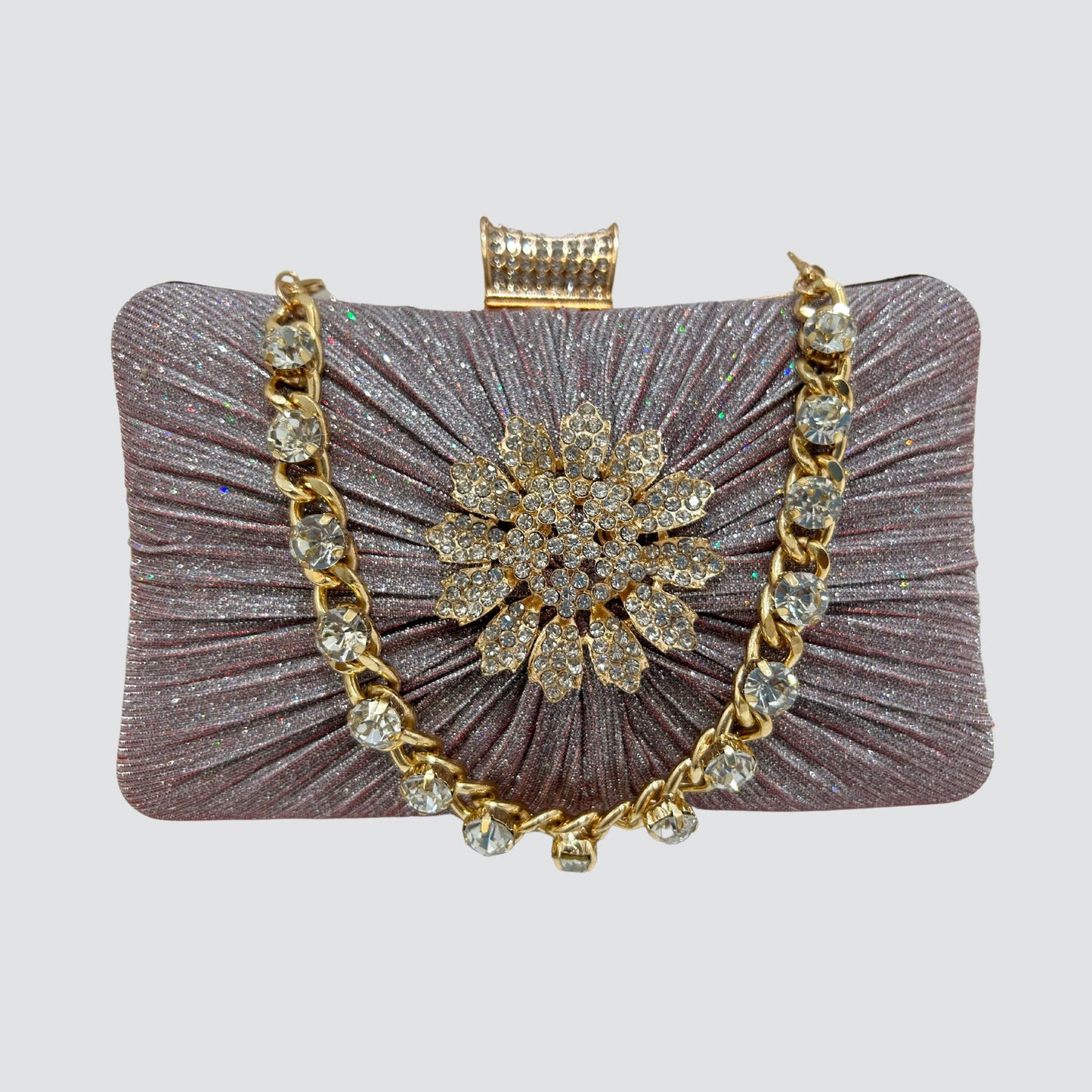 A1443 Flower Glitter Clutch