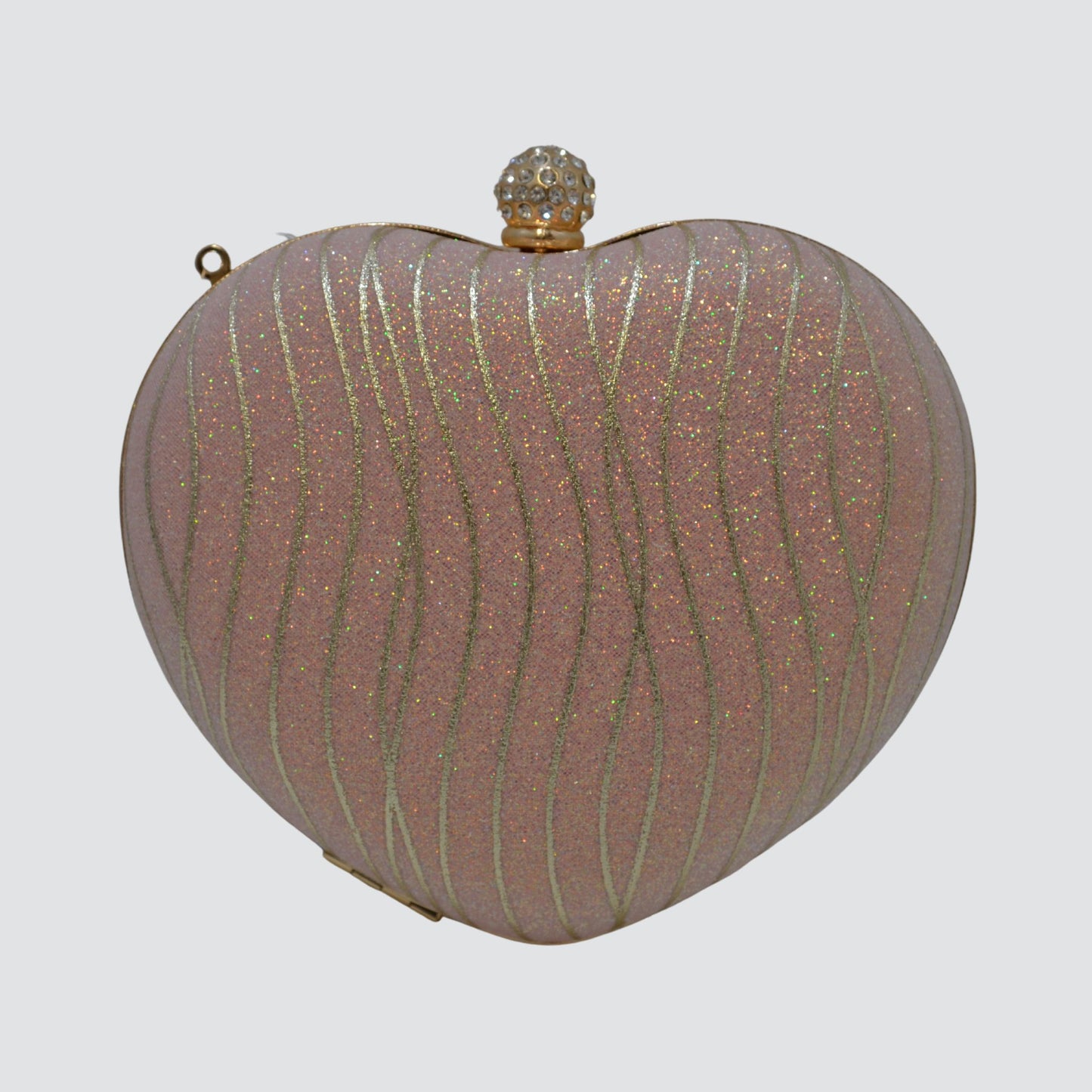 A1401 Heart Shaped Glitter Clutch