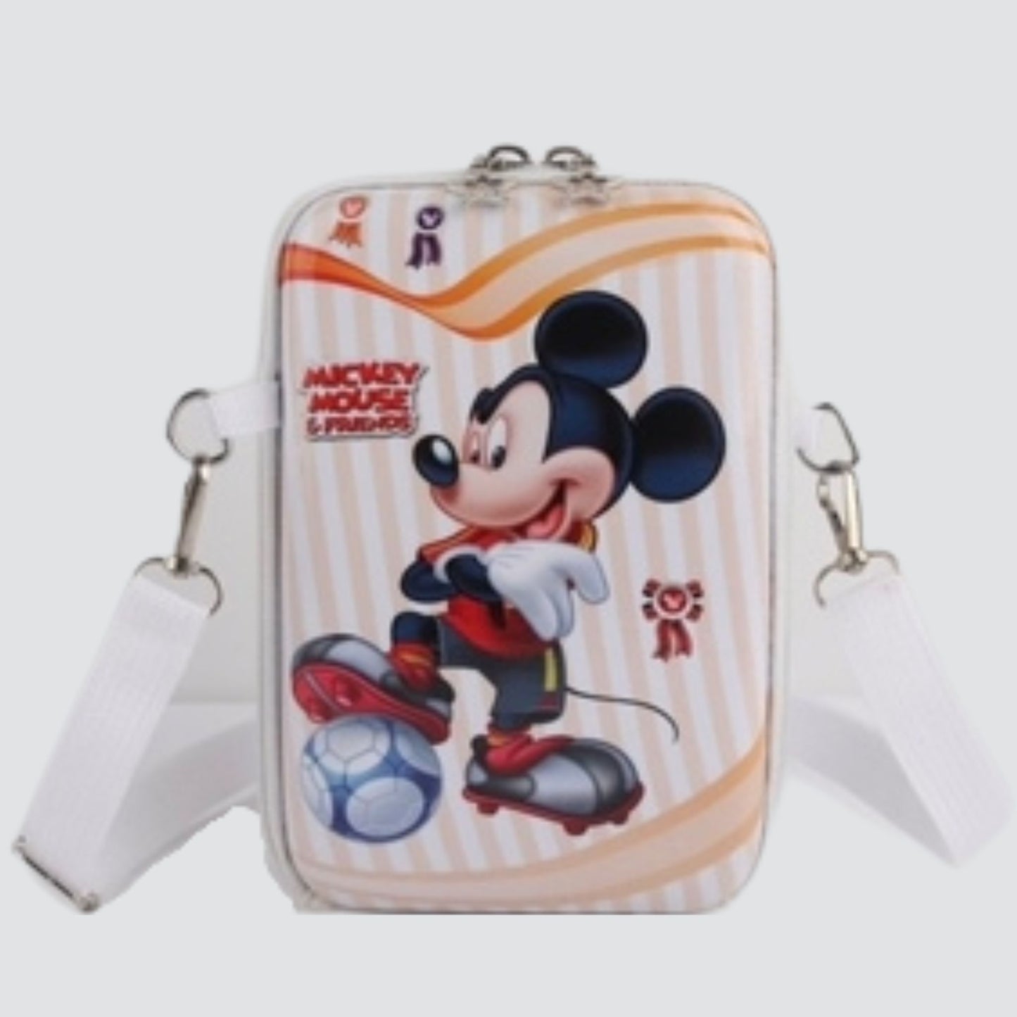 White Rectangular Mickey Mouse Crossbody Bag