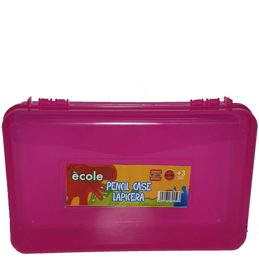Ecole Plastic Pink Pencil Case