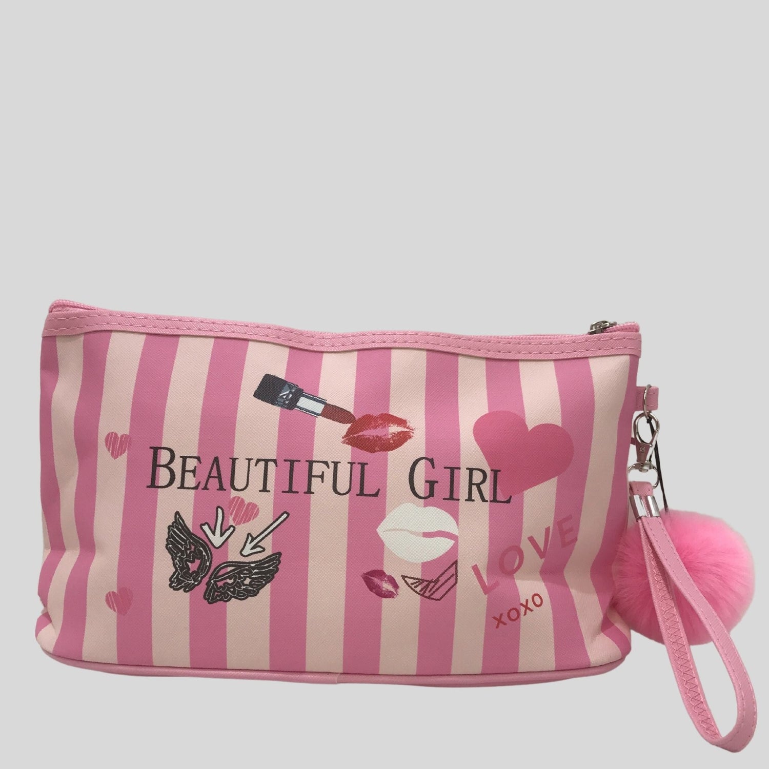 Lipstick Print Beautiful Girl Cosmetic Bag